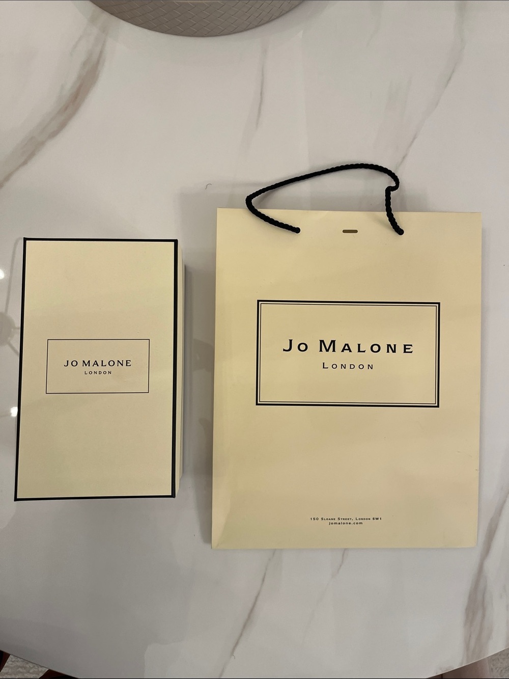 Jo Malone Cream and Black Branded Gift Box with Matching Bag